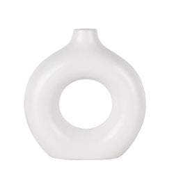 FLORERO CERAMICA 22x9x23CM CIRCULAR BLANCO