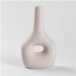 FLORERO CERAMICA 13x7x23CM  LAGRIMA  BLANCO