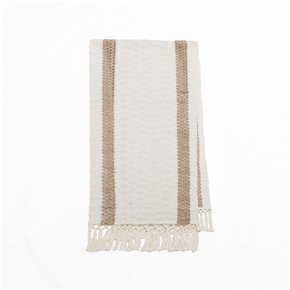 SENDERO 2 LINEAS LINO 30x140CM NATURAL/BLANCO