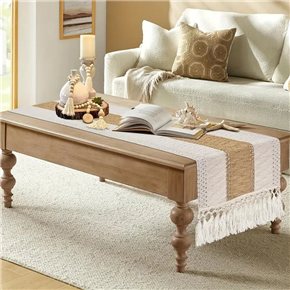 SENDERO 1 LINEA LINO 30x140CM NATURAL/BLANCO