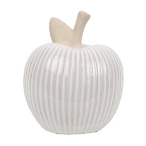MANZANA CERAMICA ACANALADA 9x9x10.7CM TORNASOLADO