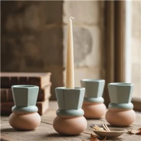 CANDELABRO BOCEL 6.8x6.8x9CM CERAMICA VERDE