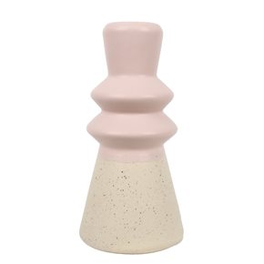 CANDELABRO BOCEL 7x7x14.5CM CERAMICA ROSA