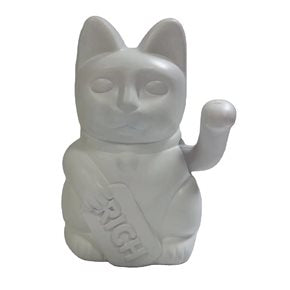 GATO DECORATIVO 12.5x10.5x16.5CM BLANCO/PAZ