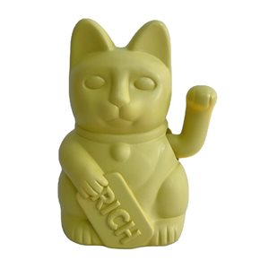 GATO DECORATIVO 12.5x10.5x16.5CM AMARILLO/PROSPERIDAD
