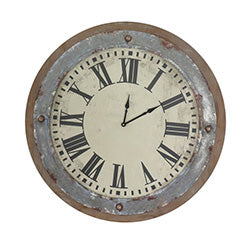 RELOJ DE PARED VINTAGE MADERA/ACERO D61CM