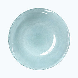 PLATO POSTRE VIDRIO AZUL 20XH2.0CM