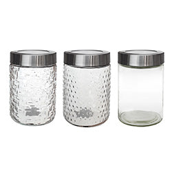 RECIPIENTE VIDRIO 17CM/1.25L TAPA ROSCA DISEÑO SURT