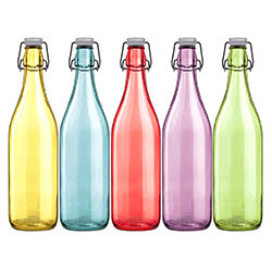 BOTELLA VIDRIO 500LT/H27CM COLORES SURTIDOS