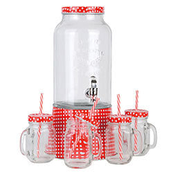 SET DISPEN. C/ BASE 5.6L Y 4 MASON C/ SORBITO ROJO