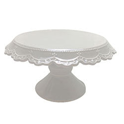PLATO DE TORTA D.30,5X H.14CM CERAMICA BLANCO