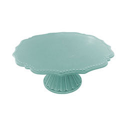 PLATO DE TORTA D.25,5X H.13CM CERAMICA VERDE CLARO