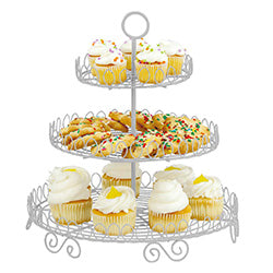 SOPORTE PARA CUPCAKES METAL BLANCO. D31/H32CM