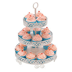 SOPORTE PARA CUPCAKES D30 H42CM METAL BLANCO
