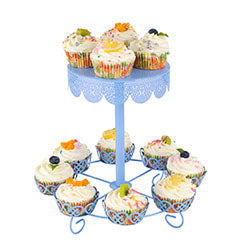 SOPORTE PARA TORTA Y CUPCAKES D30 H26CM BLANCO