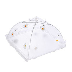 COBERTOR ALIMENTOS PLEGABLE RED C/ FLORES. 46X46CM