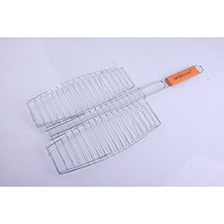 PARRILLA GRILL DOBLE CROMADO P/PESCADO 31X26XL57CM