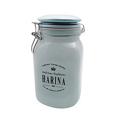 FRASCO VIDRIO "HARINA" 1400ML TAPA CERAM D11/H20.5
