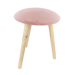 TABURETE MADERA D33/H42CM ROSA PASTEL