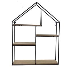 SOPORTE CASITA METAL Y MDF 45X9.5X60CM 5 DIVISIONES