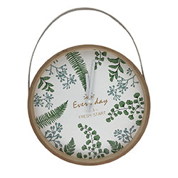 RELOJ REDONDO MADERA 30X30X5CM HOJAS