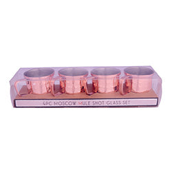 SET 4 VASOS SHOT C/ASA 60ML A.INOX LAQUEADO COBRE