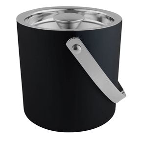 HIELERA A. INOX. C/ASA EXT. NEGRO MAT. D15X15CMS