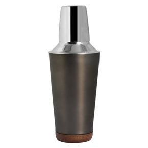 COCTELERA DETALLE MADERA EXT. NEGRO MATE 500ML