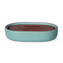 JABONERA CERAMICA VERDE CLARO 12.6X8.5XH7CM