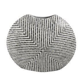 FLORERO GEOMETRICO 62x14x53CM BLANCO/NEGRO