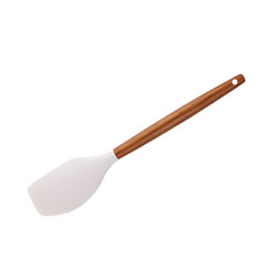 ESPATULA SILICONA MANGO ACACIA BLANCO 31CM