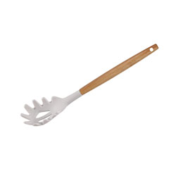 CUCHARA PASTA SILICONA MANGO ACACIA BLANCO 31CM