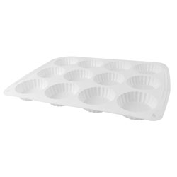 MOLDE MUFFIN X12 SILICONA BLANCO 36X26.5X2CM