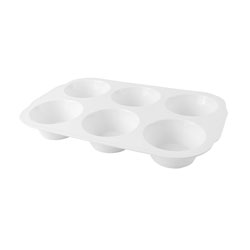 MOLDE MUFFIN X6 SILICONA BLANCO 27.5X18.5X3.5CM