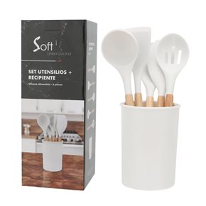 SET 6 PIEZAS MENAGE SILICONA BLANCO