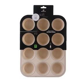 MOLDE MUFFIN X12 SILICONA 36X26.5X2CM BEIGE