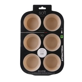 MOLDE MUFFIN X6 SILICONA 27.5X18.5X3.5CM BEIGE
