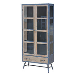 CRISTALERO 2 PUERTAS 1 CAJON 75X33X168CM NATU/GRIS