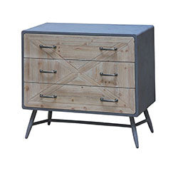 APARADOR HORIZONTAL 3 CAJONES 78X41X71CM NATU/GRIS