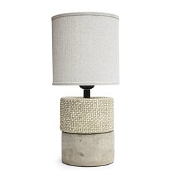 LAMPARA DE MESA CERAMICA/CEMENTO 15X15X33CM BEIGE