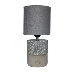 LAMPARA DE MESA CERAMICA/CEMENTO  GRIS. 15X15X33CM