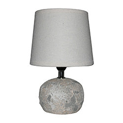 LAMPARA MESA BASE CEMENTO 15X15X23CM PANT BLANCO