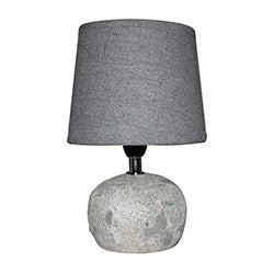 LAMPARA MESA BASE CEMENTO 15X15X23CM PANT GRIS