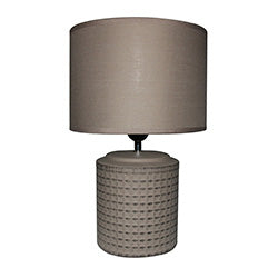 LAMPARA DE MESA BASE PORCELANA 23X23X38CM BEIGE