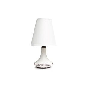 LAMPARA DE MESA BASE PORCELANA 16X16X30CM BLANCO