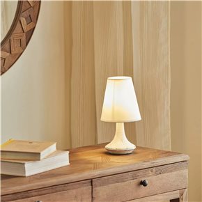 LAMPARA DE MESA BASE PORCELANA 16X16X30CM BLANCO