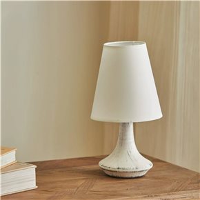LAMPARA DE MESA BASE PORCELANA 16X16X30CM BLANCO