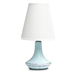 LAMPARA DE MESA BASE PORCELANA 16X16X30CM CELESTE