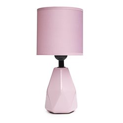 LAMPARA DE MESA BASE PORCELANA 13X13X28CM ROSA
