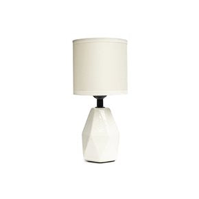 LAMPARA DE MESA BASE PORCELANA 13X13X28CM BEIGE